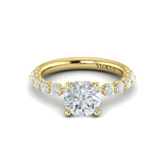 Classic Round Engagement Ring with Floating Diamond Band