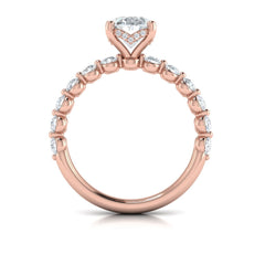 Classic Oval Engagement Ring with Floating Diamond Band
