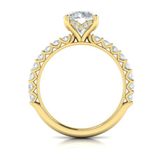 Woven Elegance Hidden Halo Round Engagement Ring