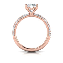 Shimmering Engagement Ring with Micropave Band
