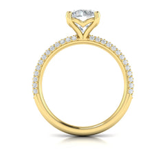 Shimmering Engagement Ring with Micropave Band