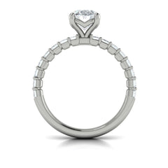 Eterna Oval Engagement Ring with Emerald Cut Band
