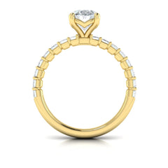 Eterna Oval Engagement Ring with Emerald Cut Band