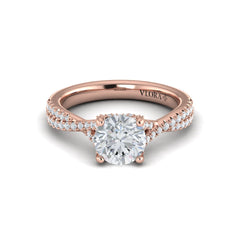Woven Pave Round Diamond Engagement Ring