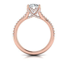 Woven Pave Round Diamond Engagement Ring