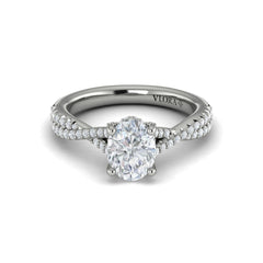 Woven Pave Oval Diamond Engagement Ring