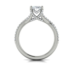 Woven Pave Oval Diamond Engagement Ring