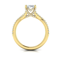 Woven Pave Oval Diamond Engagement Ring