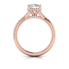 Entwined Hidden Halo Engagement Ring