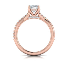 Entwined Oval Hidden Halo Engagement Ring