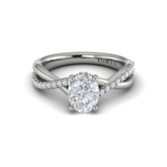 Entwined Oval Hidden Halo Engagement Ring