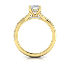 Entwined Oval Hidden Halo Engagement Ring