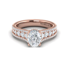 Bold Cathedral Oval Diamond Engagement Ring