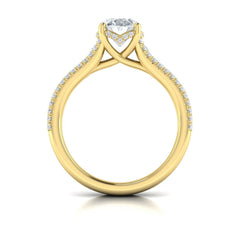 Bold Cathedral Oval Diamond Engagement Ring