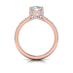 Grand Cathedral Round Diamond Engagement Ring