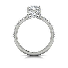 Grand Cathedral Round Diamond Engagement Ring