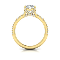 Grand Cathedral Round Diamond Engagement Ring