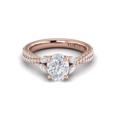 Enchanted Vine Oval Hidden Halo Engagement Ring