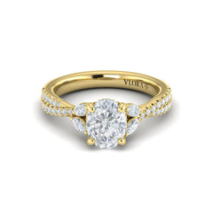 Enchanted Vine Oval Hidden Halo Engagement Ring