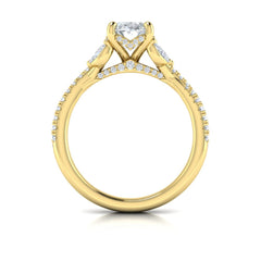 Enchanted Vine Oval Hidden Halo Engagement Ring