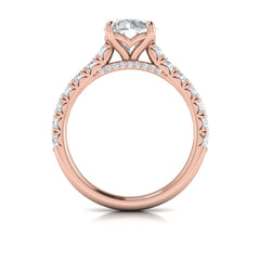 French Cathedral Round Diamond Engagement Ring