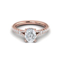 Splendid Cathedral Split Shank Oval Engagement Ring