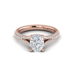 Splendid Cathedral Split Shank Oval Engagement Ring