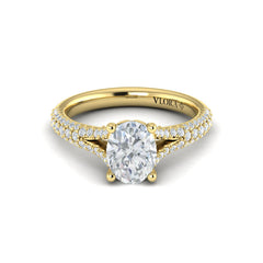 Splendid Cathedral Split Shank Oval Engagement Ring