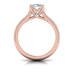 Opulent Cathedral Round Diamond Engagement Ring