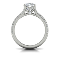 Opulent Cathedral Round Diamond Engagement Ring