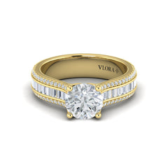 Opulent Cathedral Round Diamond Engagement Ring