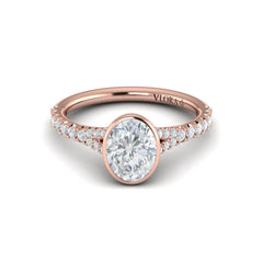 Refined Oval Bezel Engagement Ring