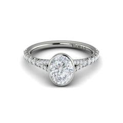 Refined Oval Bezel Engagement Ring