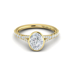 Refined Oval Bezel Engagement Ring
