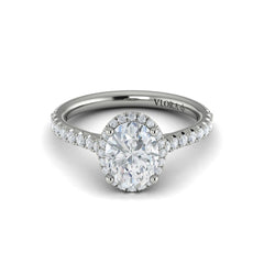 Graceful Halo Oval Engagement Ring
