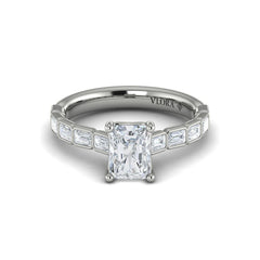 Bezeled Emerald Cut Engagement Ring