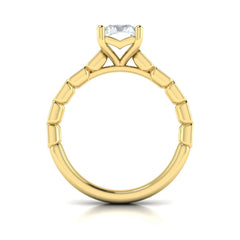 Bezeled Emerald Cut Engagement Ring
