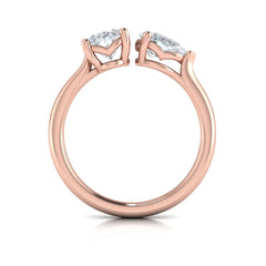 Duet Oval and Pear Two Stone Engagement Ring