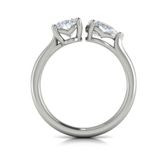 Duet Oval and Pear Two Stone Engagement Ring