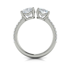 Duet Oval and Pear Two Stone Engagement Ring