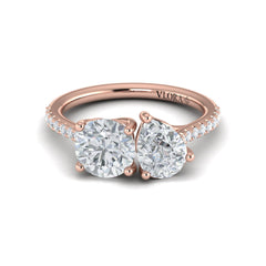 Duet Pear and Round Toi et Moi Engagement Ring