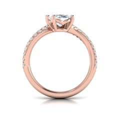 Spiral Oval Two Stone Engagement Ring