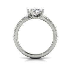 Spiral Oval Two Stone Engagement Ring