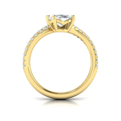 Spiral Oval Two Stone Engagement Ring