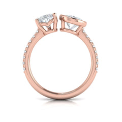 Duet Pear and Oval Two Stone Engagement Ring