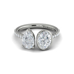 Duet Pear and Oval Two Stone Engagement Ring