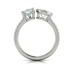 Duet Pear and Oval Two Stone Engagement Ring