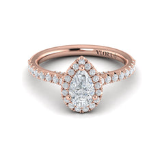 Pretty Pear Halo Engagement Ring