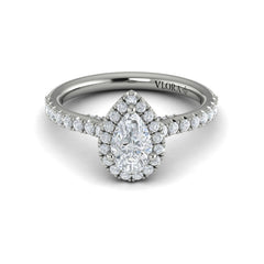 Pretty Pear Halo Engagement Ring