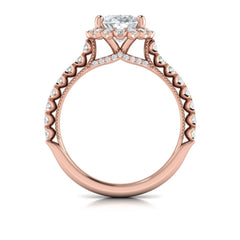 Floral Halo Oval Engagement Ring